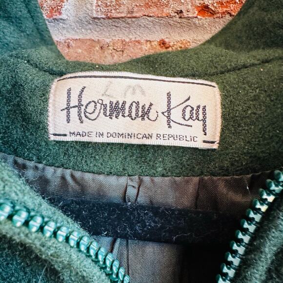 Herman Kay Dark Green Hooded Zip and Button Up Jacket - Picture 6 of 6